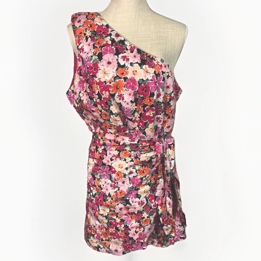Lulus Dress Size XL  One-Shoulder Mini Dress floral print - Picture 4 of 14